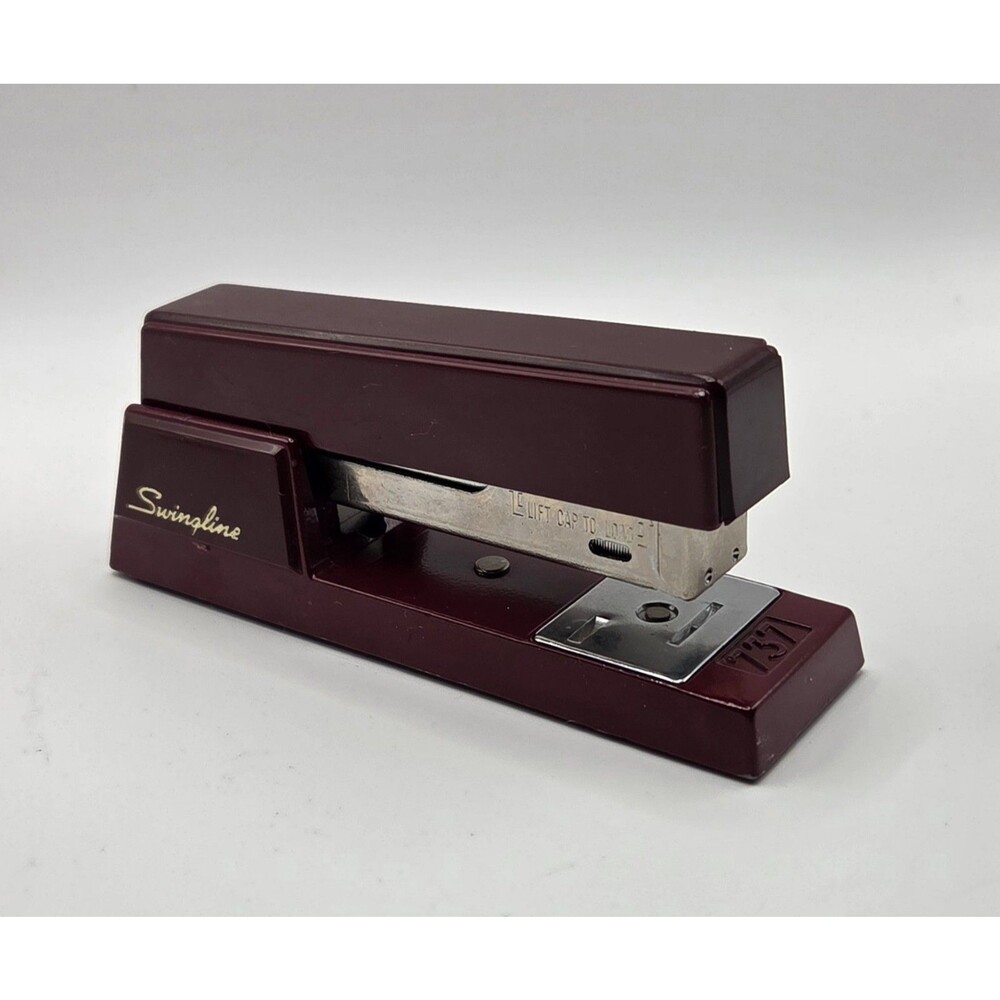 VTG 60s/70s Swingline 737 Student/ Briefcase 5" Stapler Burgundy USA Tested
